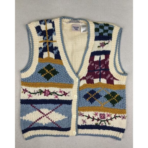 Huntington Ridge Women's Sweater Vest Vintage Hand-Knit Size Medium - Picture 3 of 8